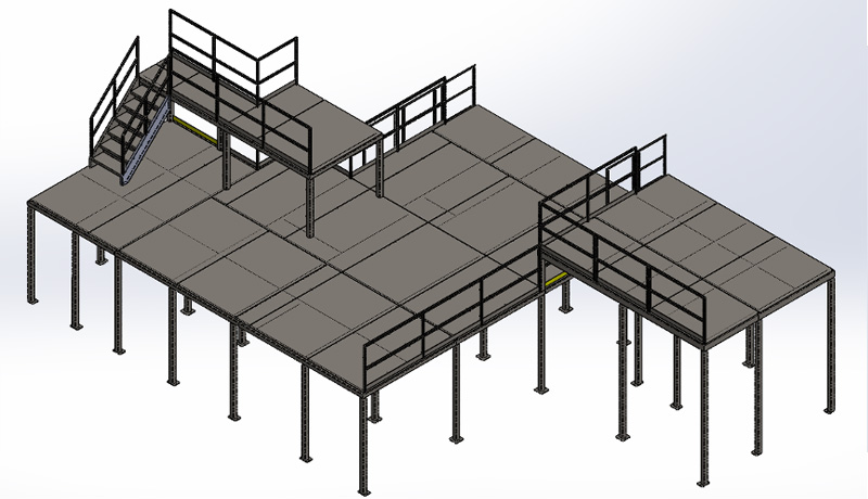 CAD drawing of a machine platform